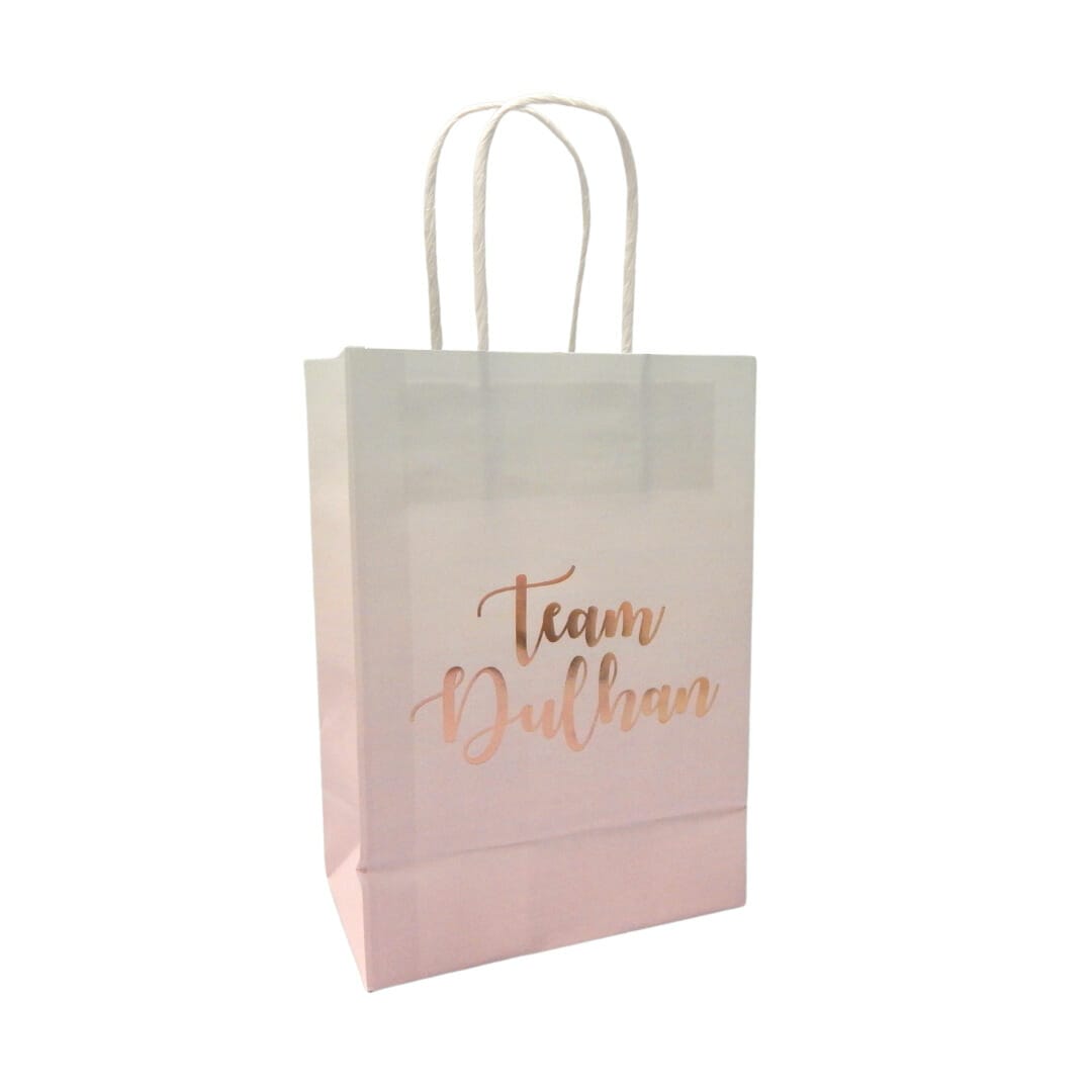 Team Dulhan Treat Bags (10pk) – Pink & Rose Gold