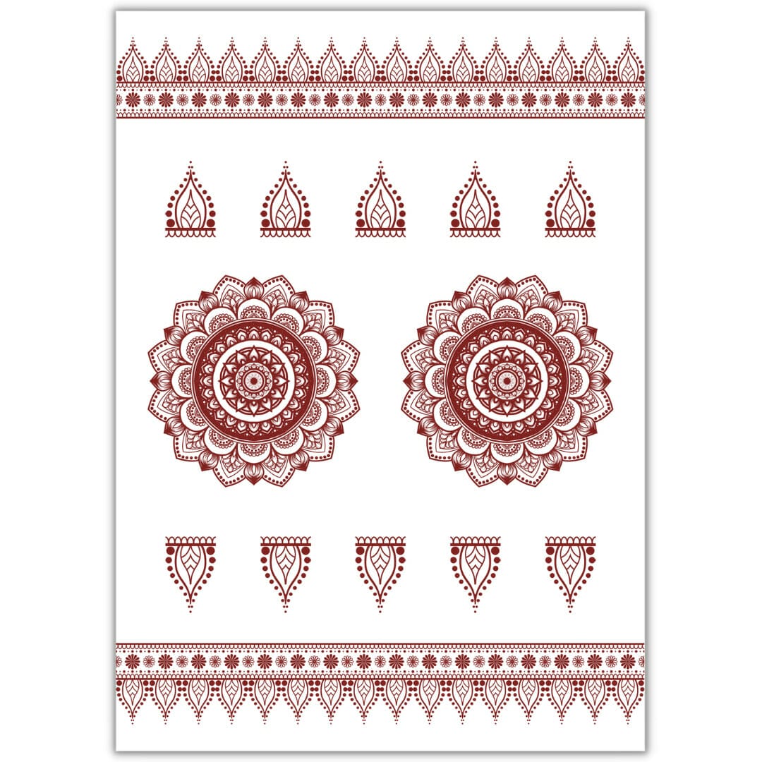 Henna Mehndi Tattoo Sheet – Paisley Mandala 2