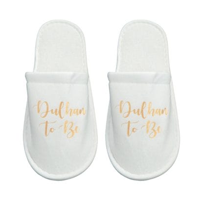 Dulhan To Be Slippers - White & Gold