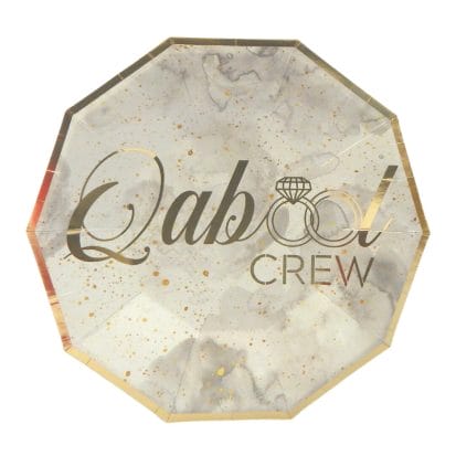 Qabool Crew Party Plates (10pk) - Grey & Gold
