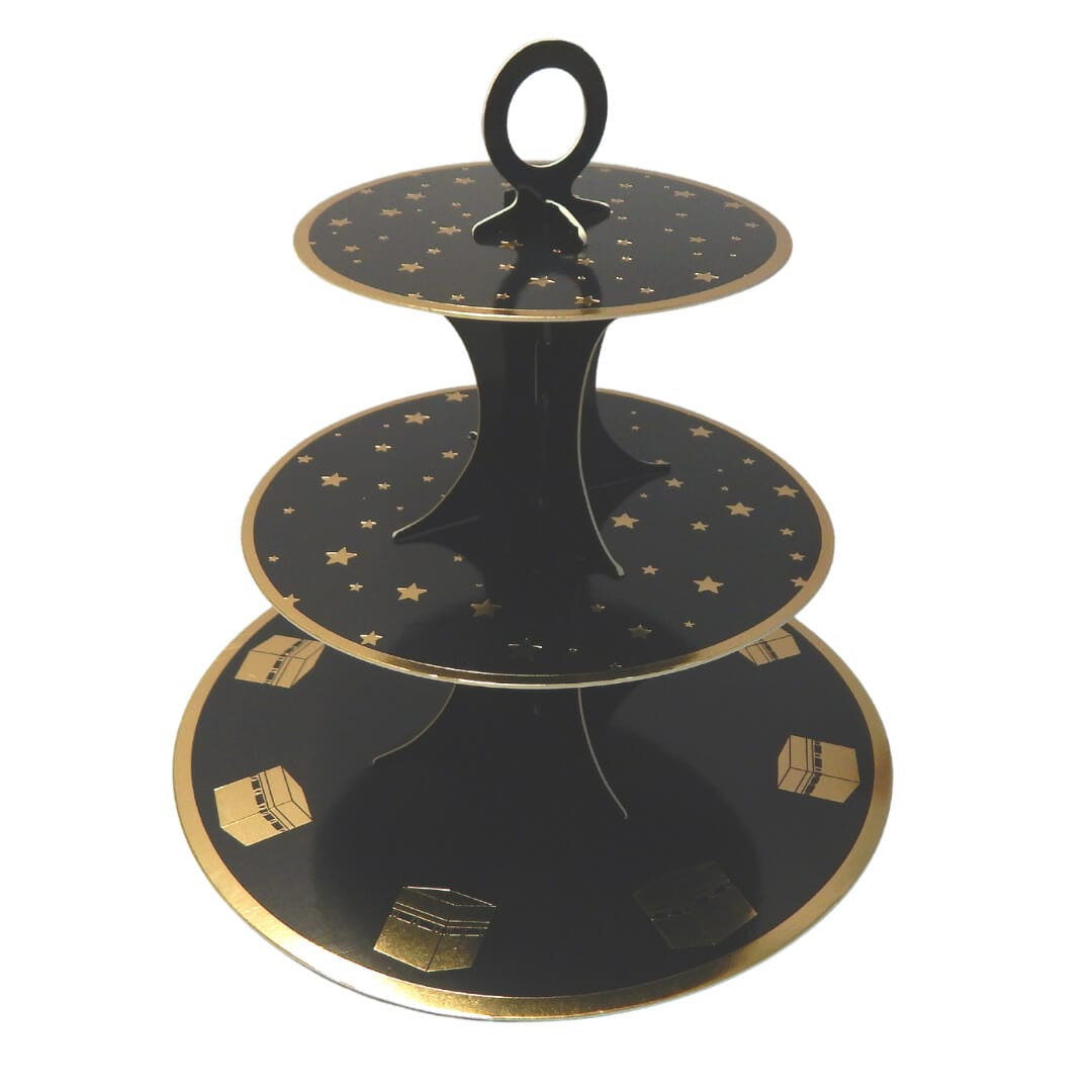 Kaaba Cupcake Stand - Black & Gold