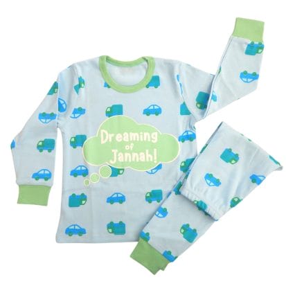 Dreaming of Jannah Kids Pyjamas - Blue & Green