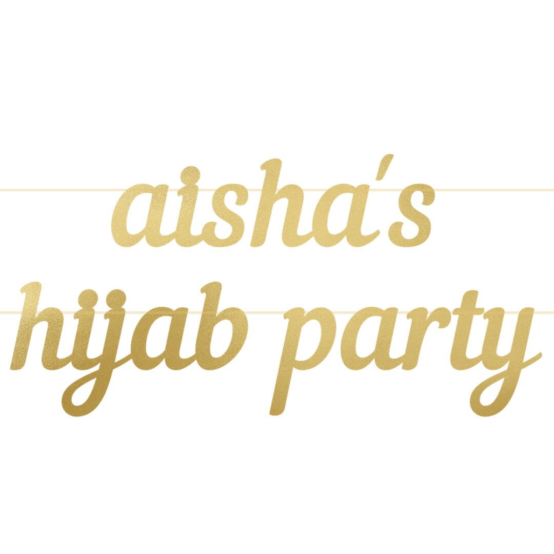 Personalised Name Hijab Party Letter Banner