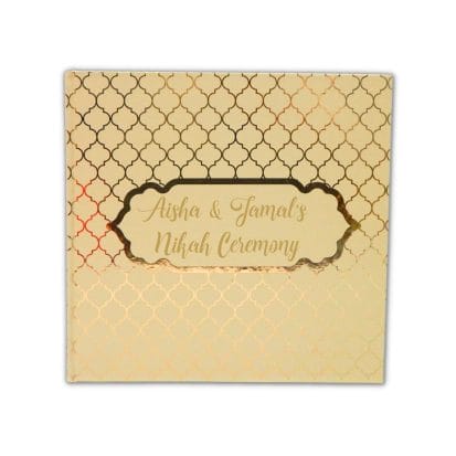 Personalised Guest Book - Moroccan Cream & Gold