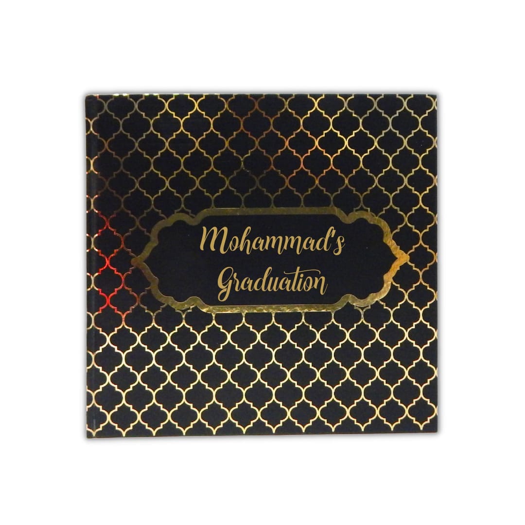 Personalised Guest Book - Moroccan Black & Gold
