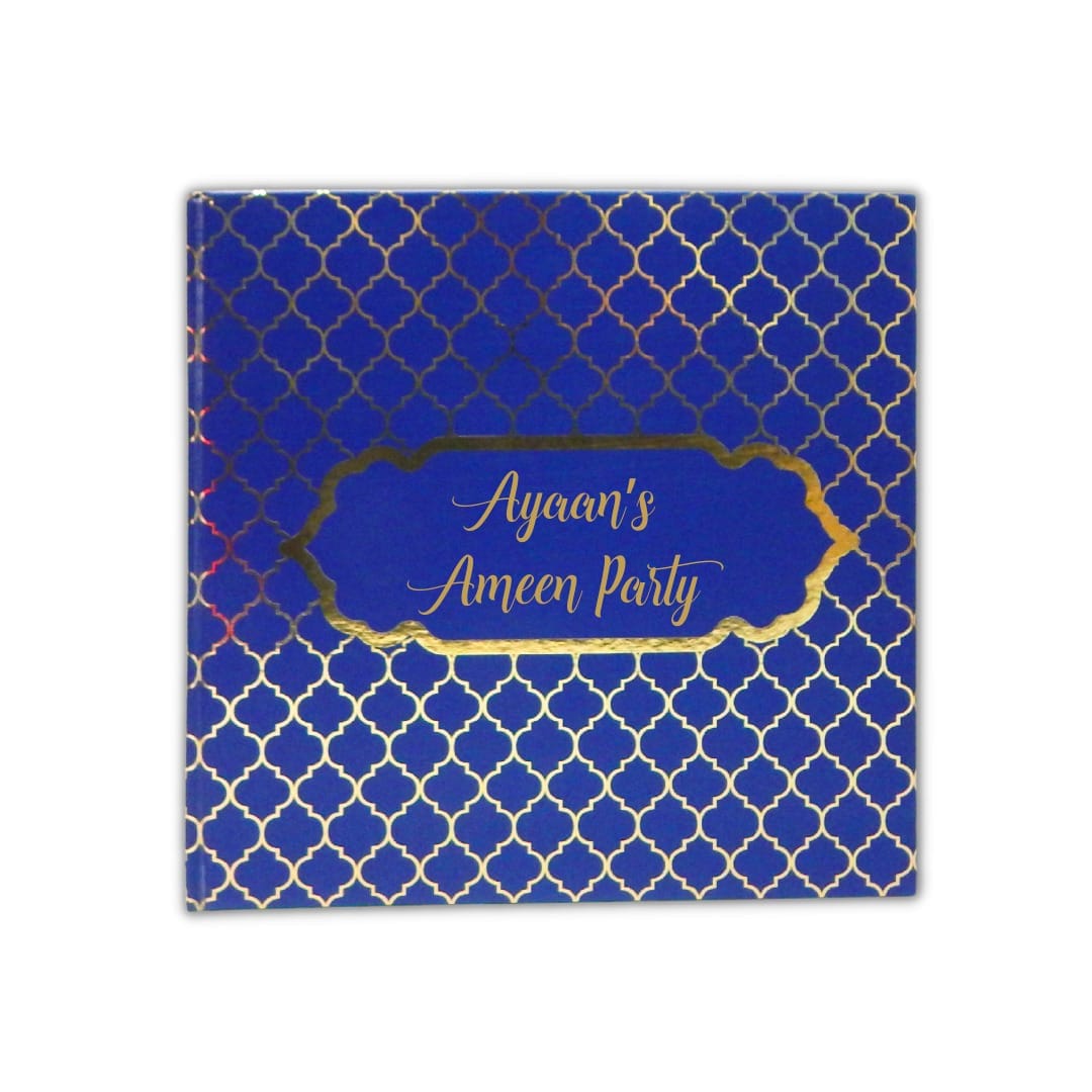 Personalised Guest Book - Moroccan Navy & Gold
