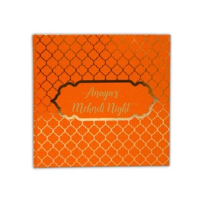 Personalised Guest Book - Moroccan Orange & Gold