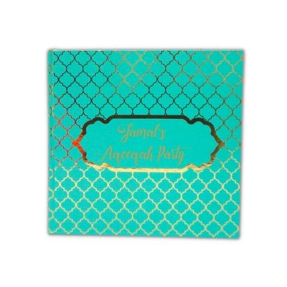 Personalised Guest Book - Moroccan Teal & Gold