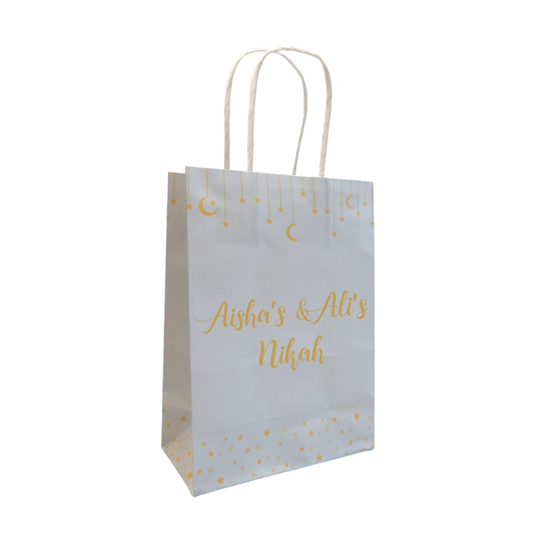 Personalised Treat Bags (20pk) - Moon & Stars - Grey