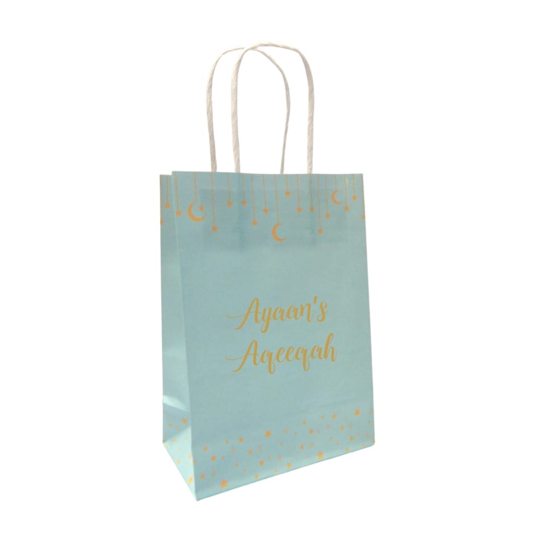Personalised Treat Bags (20pk) - Moon & Stars - Blue