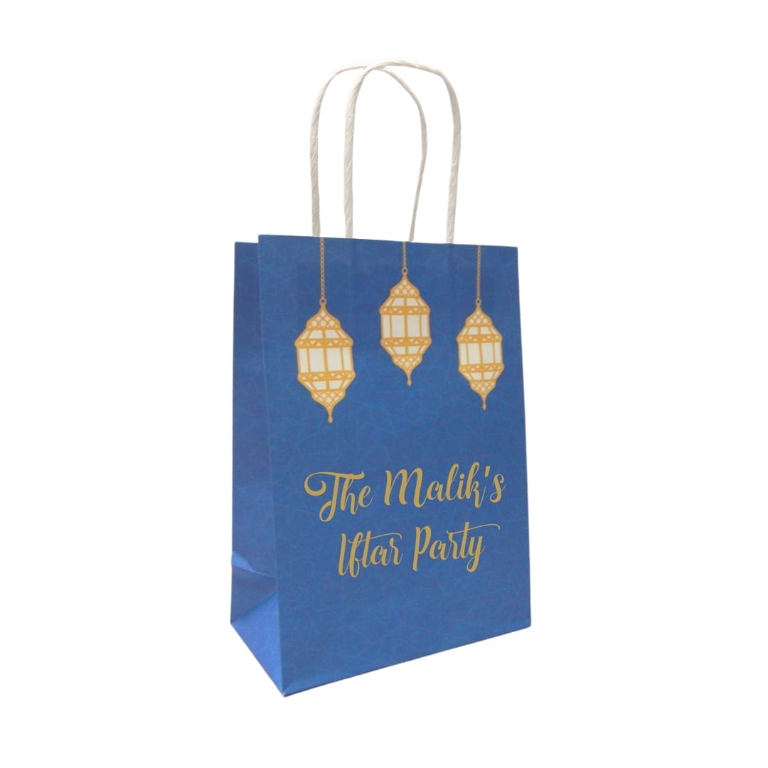 Personalised Treat Bags (20pk) - Navy & Gold Lanterns