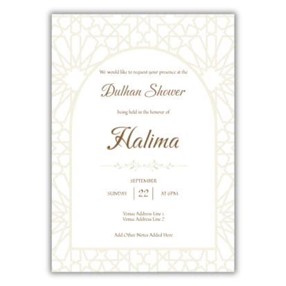 Personalised Dulhan Shower Invitations (20pk) - Geometric