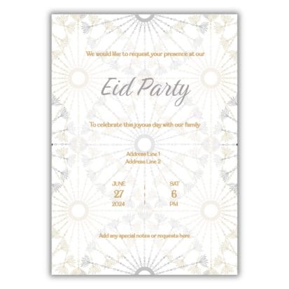 Personalised Eid Party Invitations (20pk) - Circle Lotus