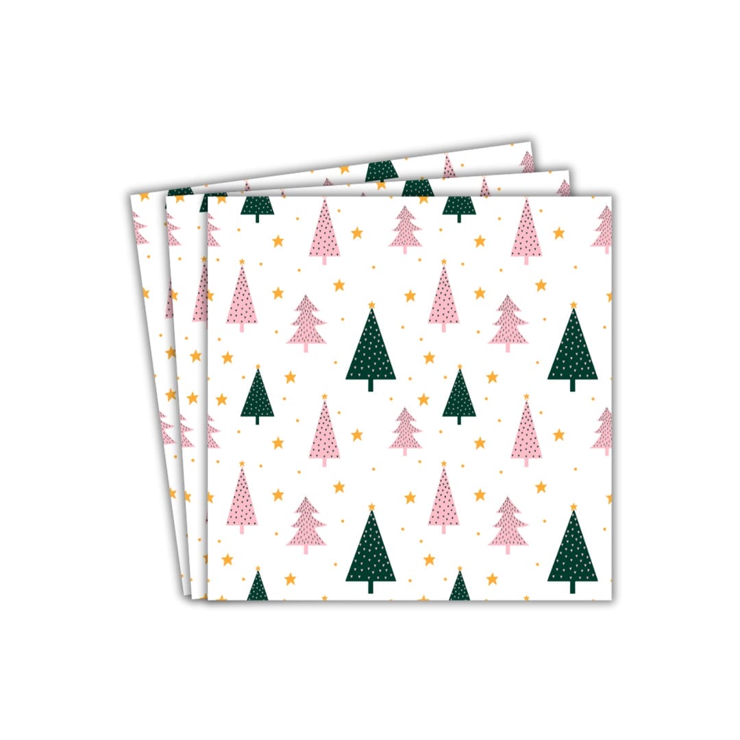 Forest Party Paper Napkins (20pk) - White & Pink
