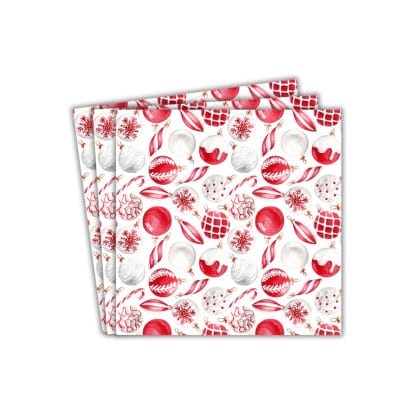 Baubles Party Paper Napkins (20pk) – Red
