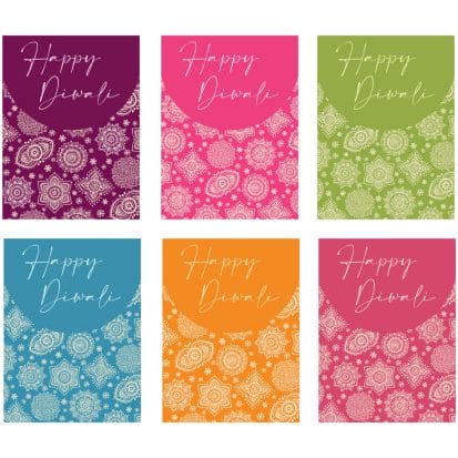 Happy Diwali Greeting Cards (6pk) - Paisley