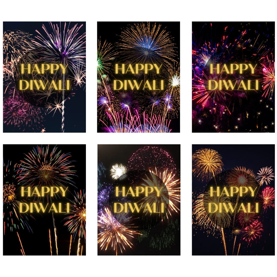 Happy Diwali Greeting Cards (6pk) - Fireworks