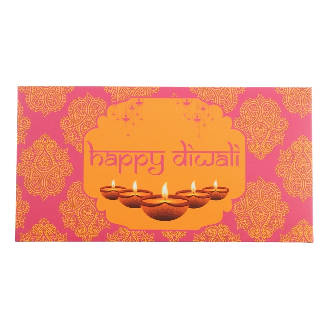 Happy Diwali Money Envelopes (10pk) - Pink & Orange