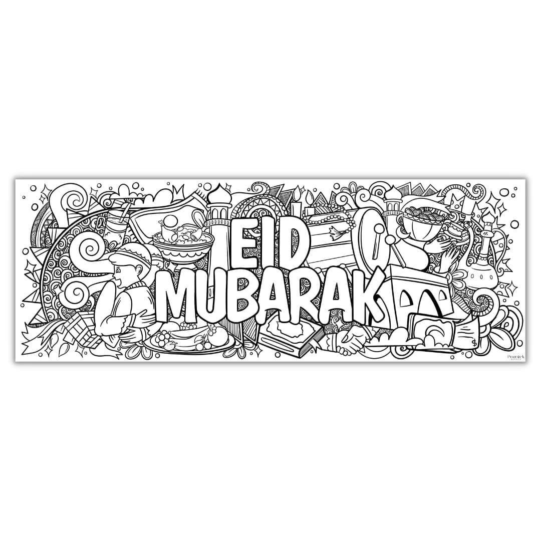 Eid Mubarak Giant Colouring Poster Banner - 1.4m