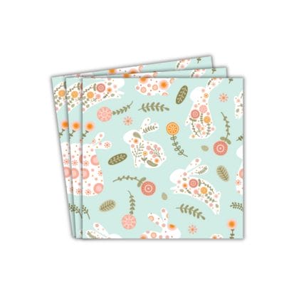 Bunny Party Paper Napkins (20pk) - Mint Floral
