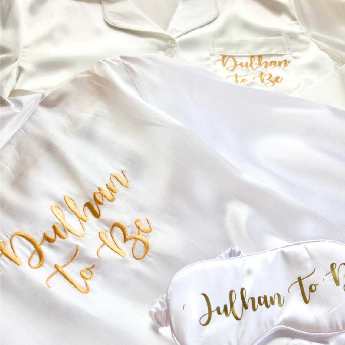 Dulhan To Be Nightwear Bundle – White & Gold