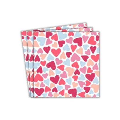 Hearts Party Paper Napkins (20pk) - Multicolour