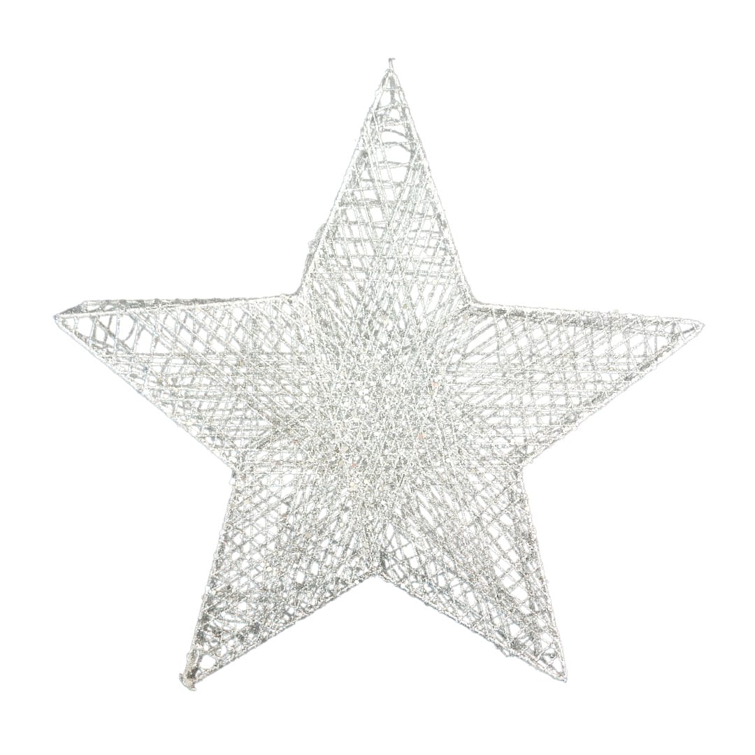Large Hanging Glitter Star – Silver