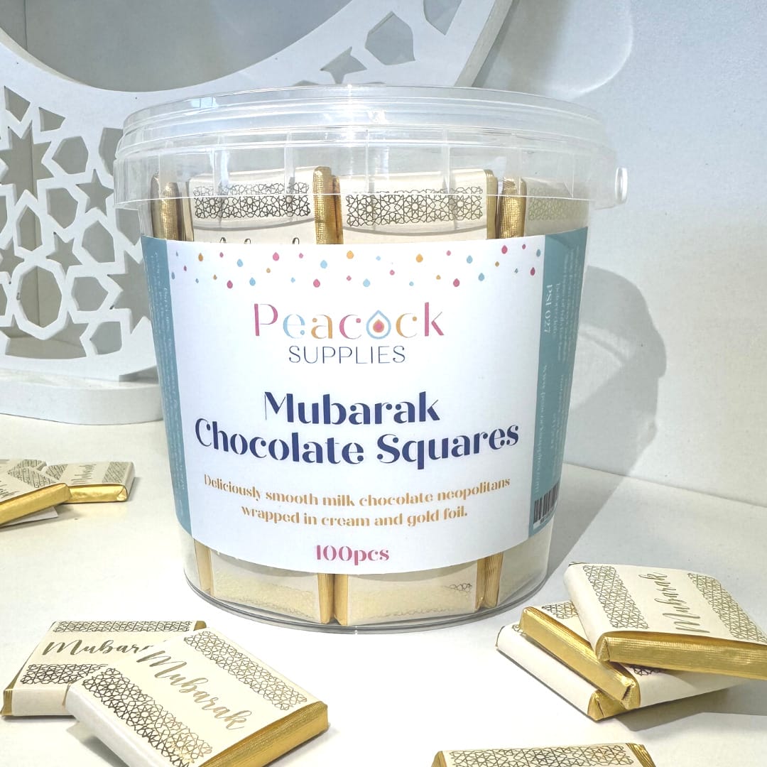 Mubarak Chocolate Squares Tub (100pk) – Cream & Gold