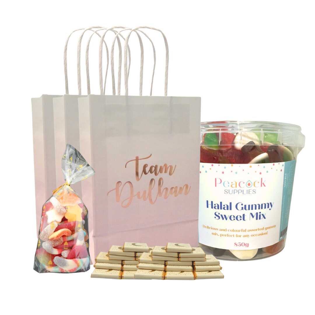 Team Dulhan Treat Bag Bundle (10pk) - Pink & Rose Gold