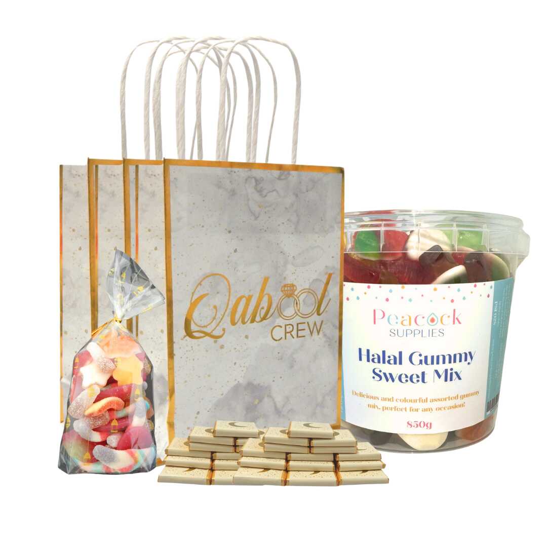 Qabool Crew Treat Bag Bundle (10pk) - Grey & Gold