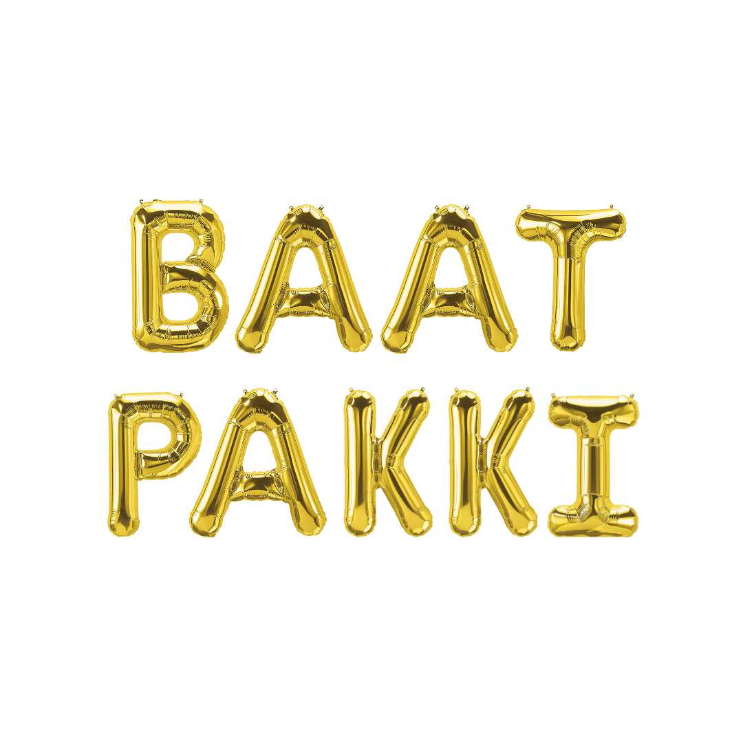 Baat Pakki Foil Balloons - Gold