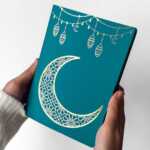 Eid Moon & Lanterns Treat Card - Green