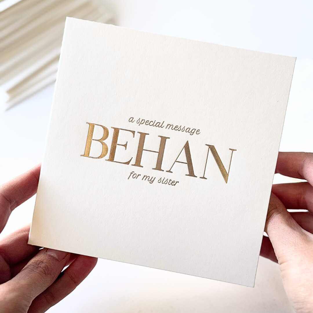 Luxury Special Message Card - Behan (Sister)