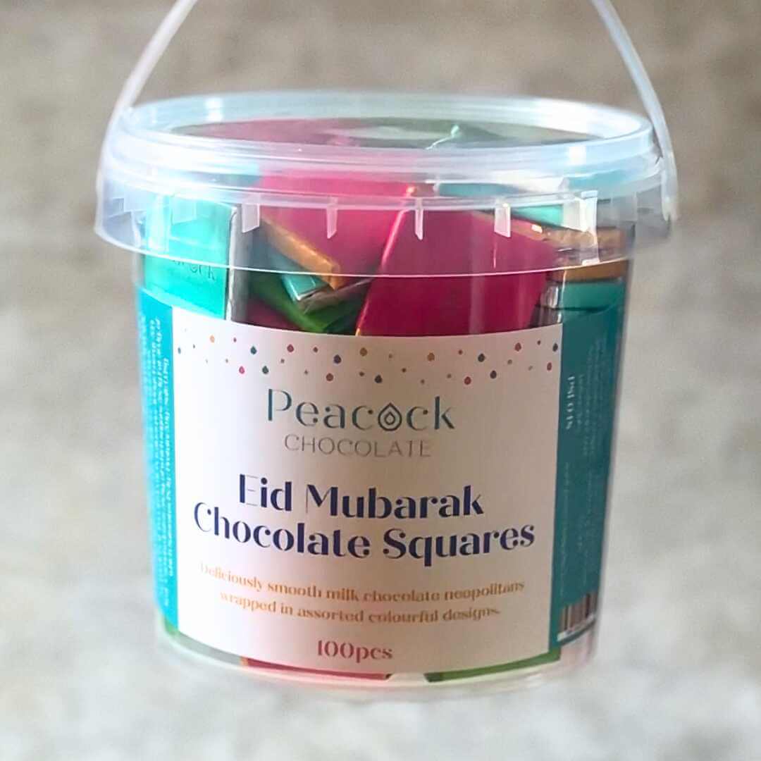 Eid Chocolate Squares Tub (100pk) - Colourful