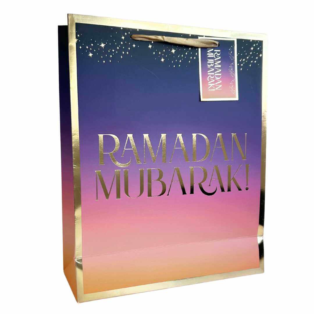 Ramadan Mubarak Gift Bag - Purple & Gold